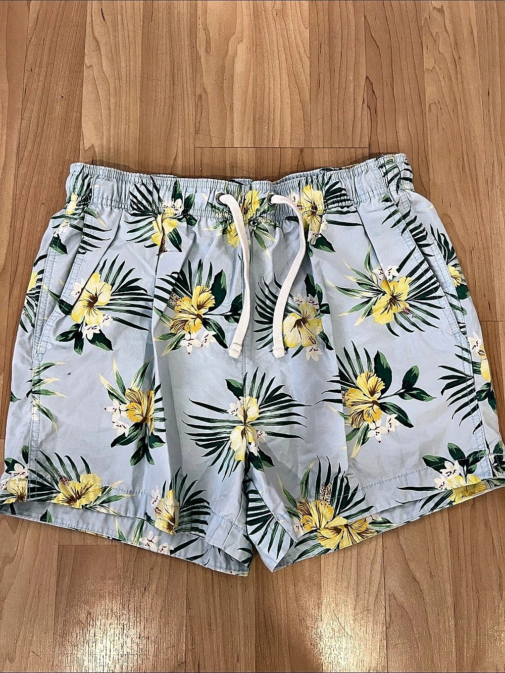 H&Medium Floral Swim Shorts Blue & Green Medium